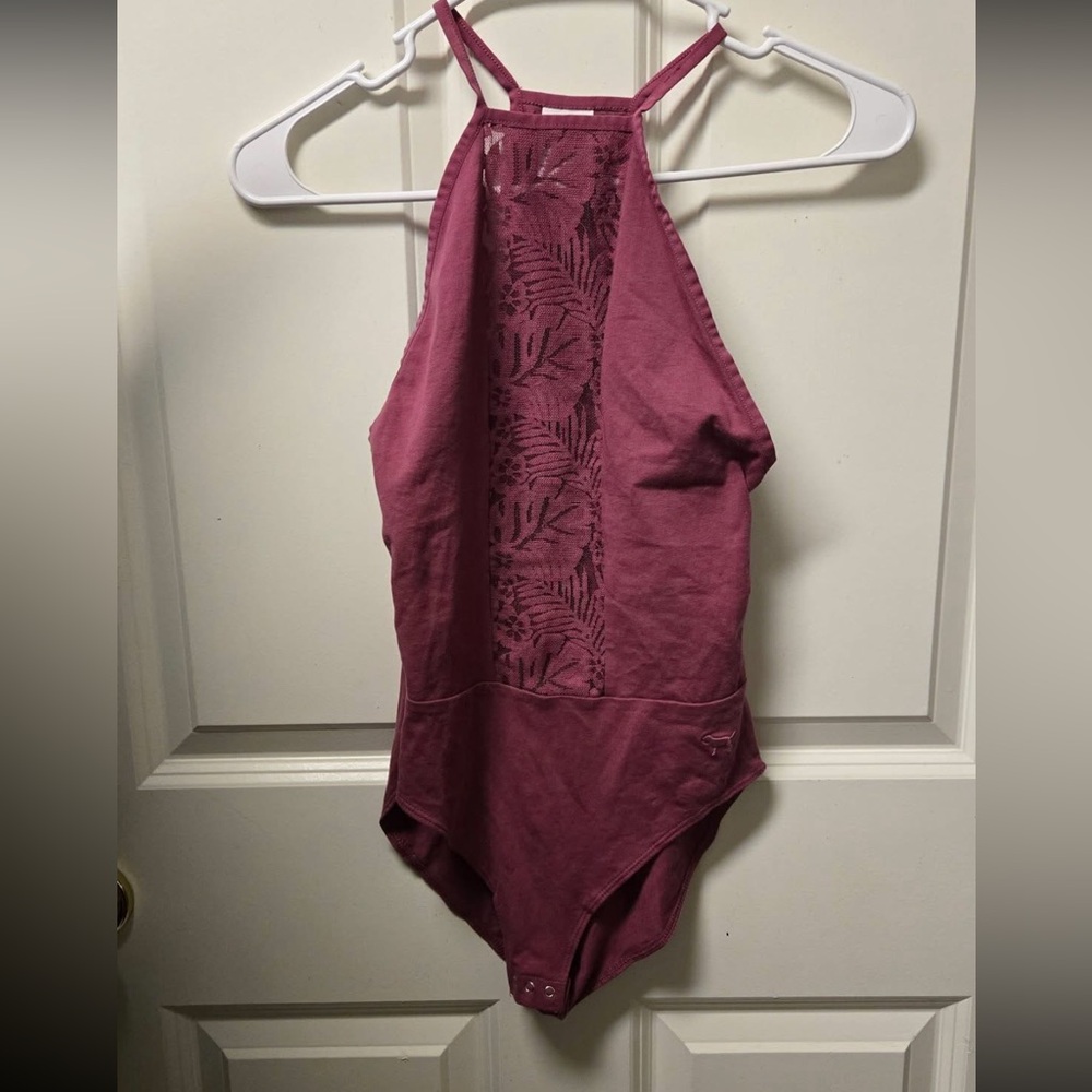 PINK Victoria's Secret Mauve Bodysuit with Lace Size XS